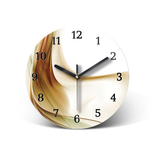 Glass Kitchen Clock Abstract abstract art brown