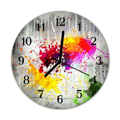 Glass Kitchen Clock Blots blots multi-coloured
