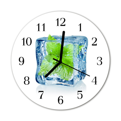 Glass Kitchen Clock Ice cream mint ice spices green