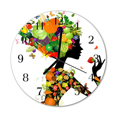 Glass Kitchen Clock Art Art Multi-Coloured