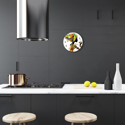 Glass Kitchen Clock Art Art Multi-Coloured