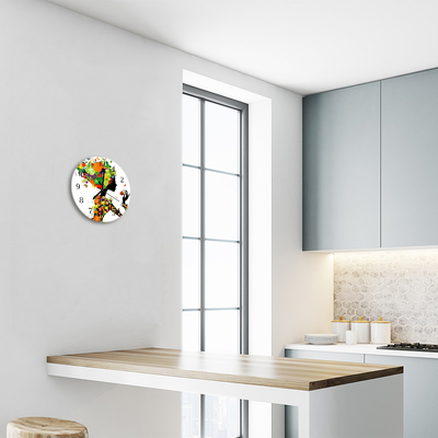 Glass Kitchen Clock Art Art Multi-Coloured