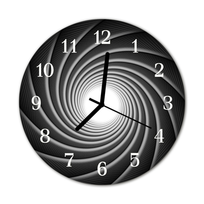 Glass Kitchen Clock Whirl Whirl Black