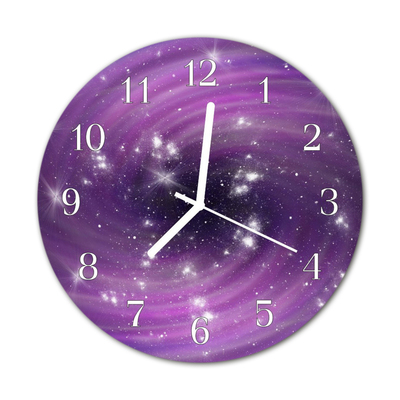 Glass Kitchen Clock Abstract Abstract Art Purple