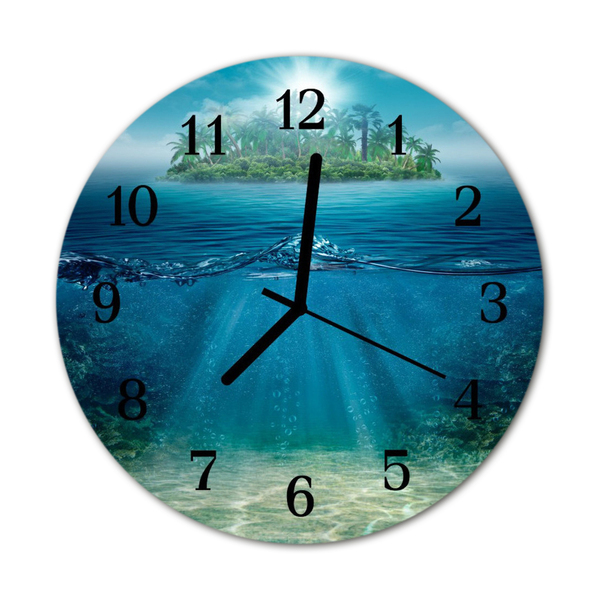 Glass Kitchen Clock Seabed seabed blue