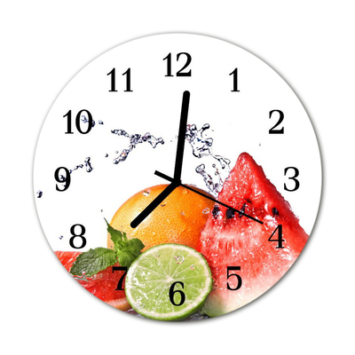 Glass Kitchen Clock Fruit fruit multi-coloured