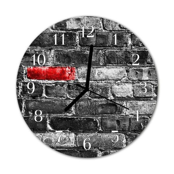 Glass Kitchen Clock Brick Architecture Grey