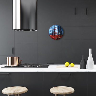 Glass Kitchen Clock Darkness Darkness Blue