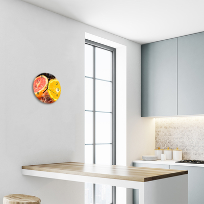 Glass Kitchen Clock Fruit fruit orange