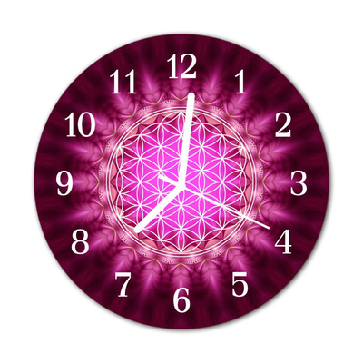 Glass Kitchen Clock Abstract Abstract Art Pink