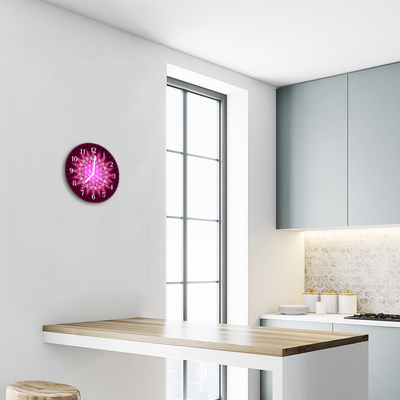 Glass Kitchen Clock Abstract Abstract Art Pink