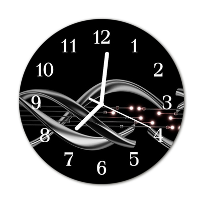 Glass Kitchen Clock Abstract Abstract Art Black