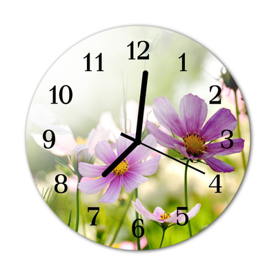 Glass Kitchen Clock Meadow landscape multi-coloured