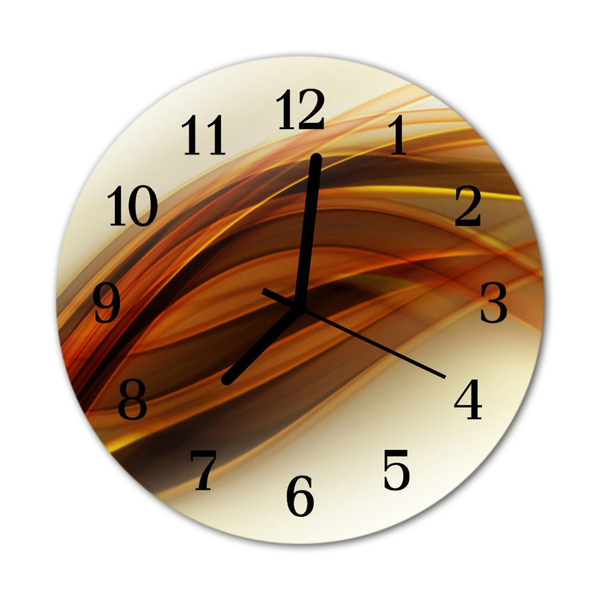 Glass Kitchen Clock Abstract abstract art brown