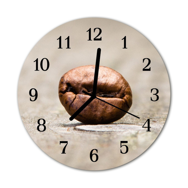 Glass Kitchen Clock Coffee bean food and drinks brown