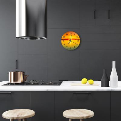 Glass Kitchen Clock Sunset nature orange