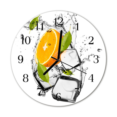 Glass Kitchen Clock Ice cream orange ice orange orange