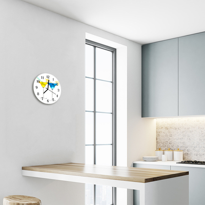 Glass Kitchen Clock Cocktail food and drinks multi-coloured