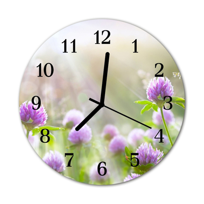 Glass Kitchen Clock Flowers flowers multi-coloured