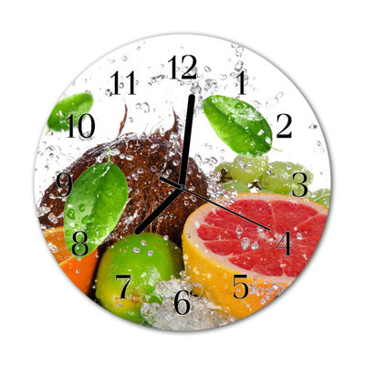 Glass Wall Clock Fruit fruit multi-coloured