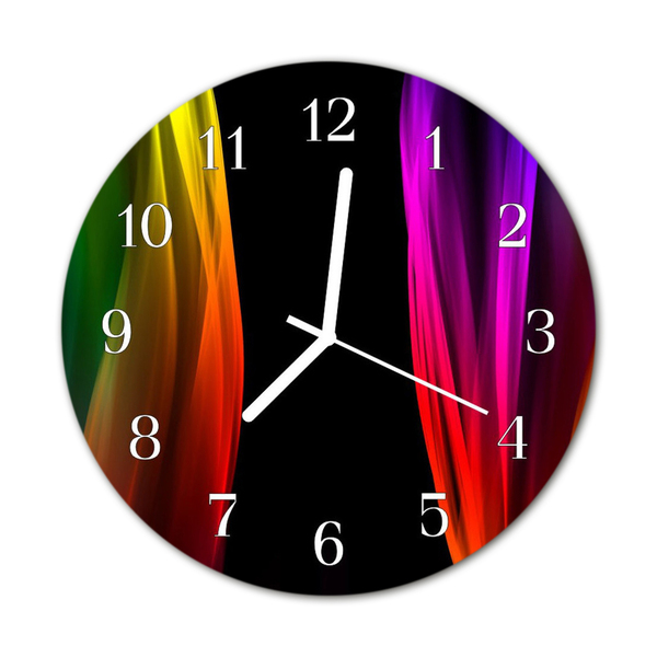 Glass Wall Clock Abstract Abstract Art Multi-Coloured