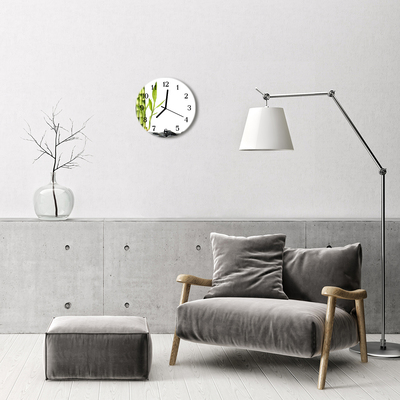 Glass Wall Clock Bamboo bamboo green