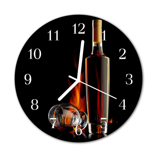 Glass Wall Clock Alcohol Alcohol Black