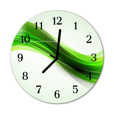 Glass Wall Clock Abstract abstract art green