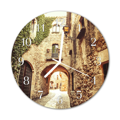 Glass Wall Clock Alley Architecture Brown