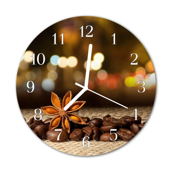 Glass Wall Clock Anise Anise Brown