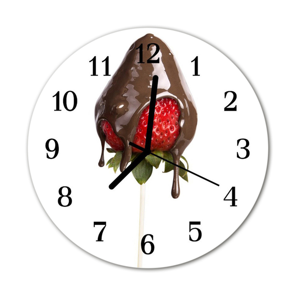 Glass Wall Clock Chocolate food and drinks brown