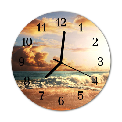 Glass Wall Clock Sand coast sand landscape multi-coloured