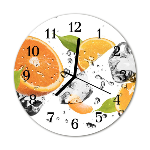 Glass Wall Clock Oranges fruit orange