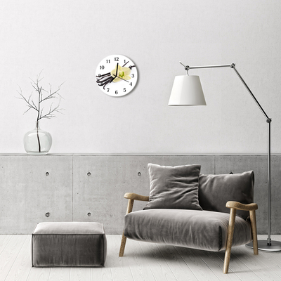 Glass Wall Clock Vanilla vanilla brown