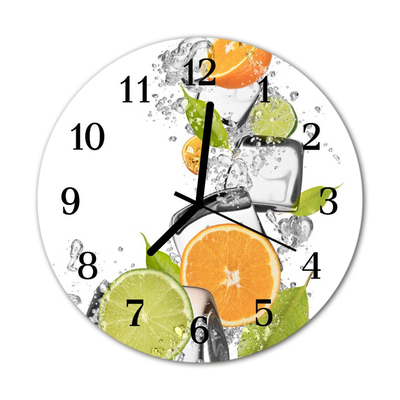 Glass Wall Clock Citrus fruits fruit multi-coloured