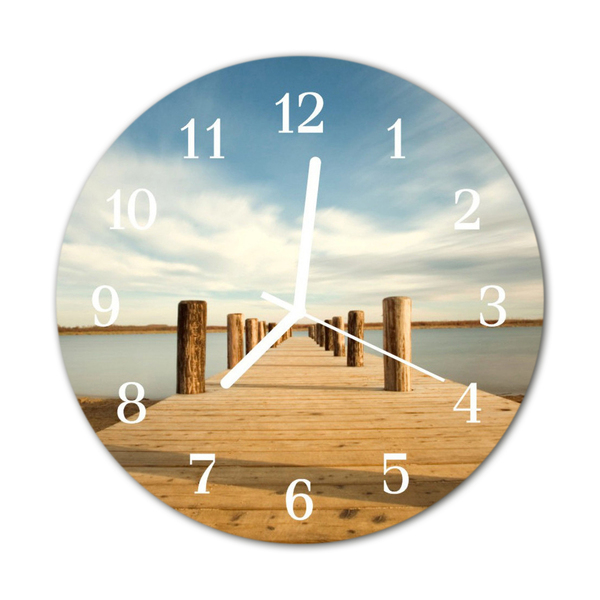 Glass Wall Clock Bridge Architecture Brown