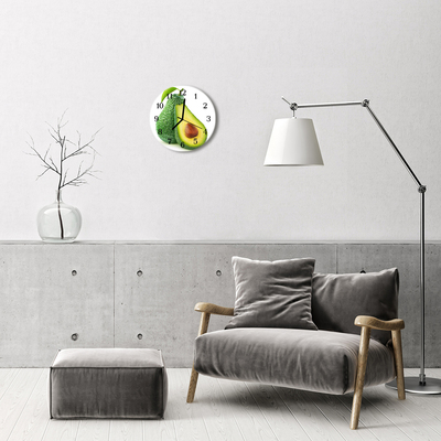 Glass Wall Clock Avocado avocado green