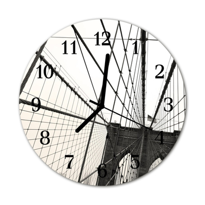 Glass Wall Clock Brooklyn bridge architecture grey