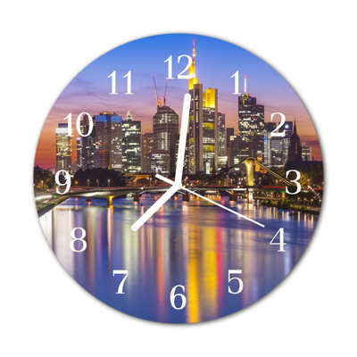 Glass Wall Clock Skyline Beverages Multi-Coloured