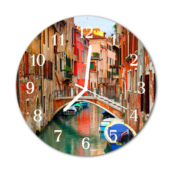 Glass Wall Clock Venice Beverages Multi-Coloured