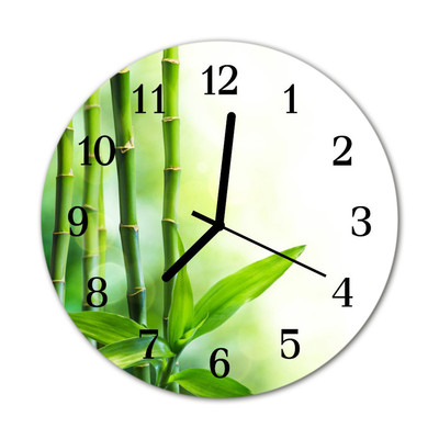 Glass Wall Clock Bamboo bamboo green