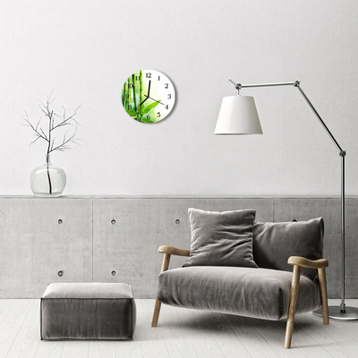 Glass Wall Clock Bamboo bamboo green