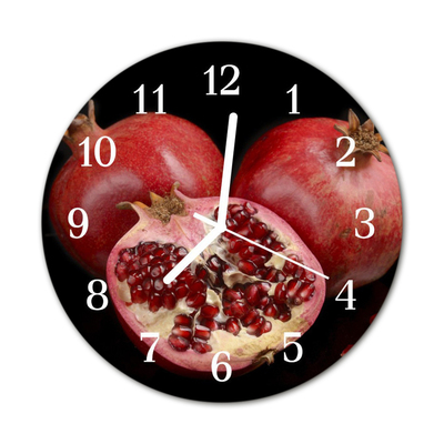 Glass Wall Clock Pomegranate Pomegranate Red