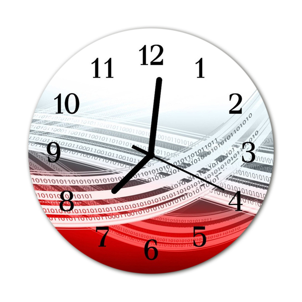 Glass Wall Clock Abstract abstract art red