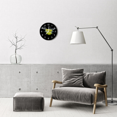 Glass Wall Clock Lemon Fruit Yellow