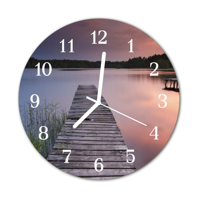 Glass Wall Clock Bridge Architecture Brown