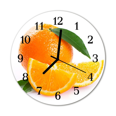 Glass Wall Clock Oranges fruit orange