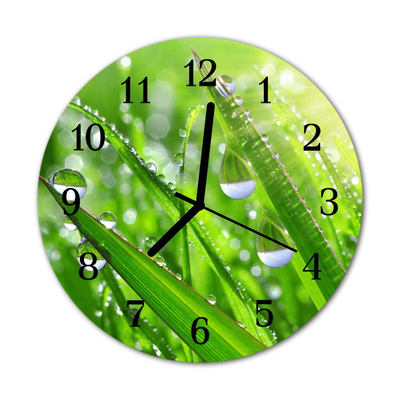 Glass Wall Clock Dew dew green