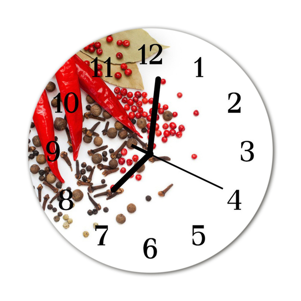 Glass Wall Clock Chili chili red