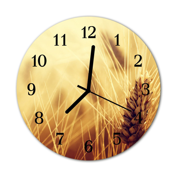 Glass Wall Clock Grain grain brown